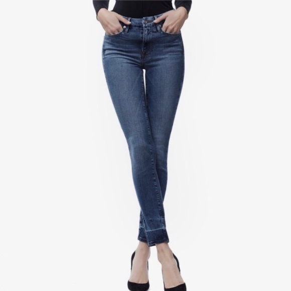 GOOD AMERICAN Good Waist Side Slit Skinny Jeans - Picture 3 of 5